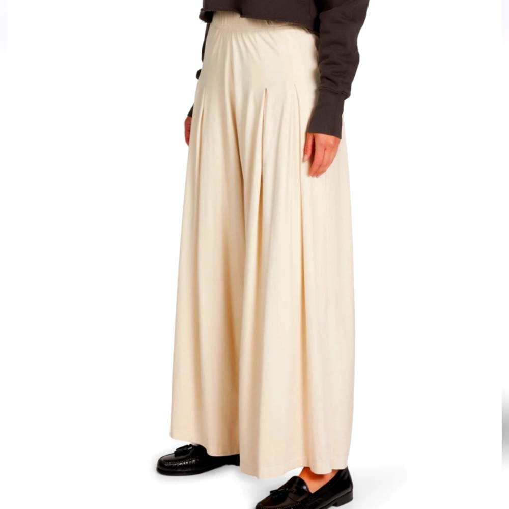 Revolve Les Tien Women's Julia Pleated Palazzo Pant LUX JERSEY Cullotes SzS $158